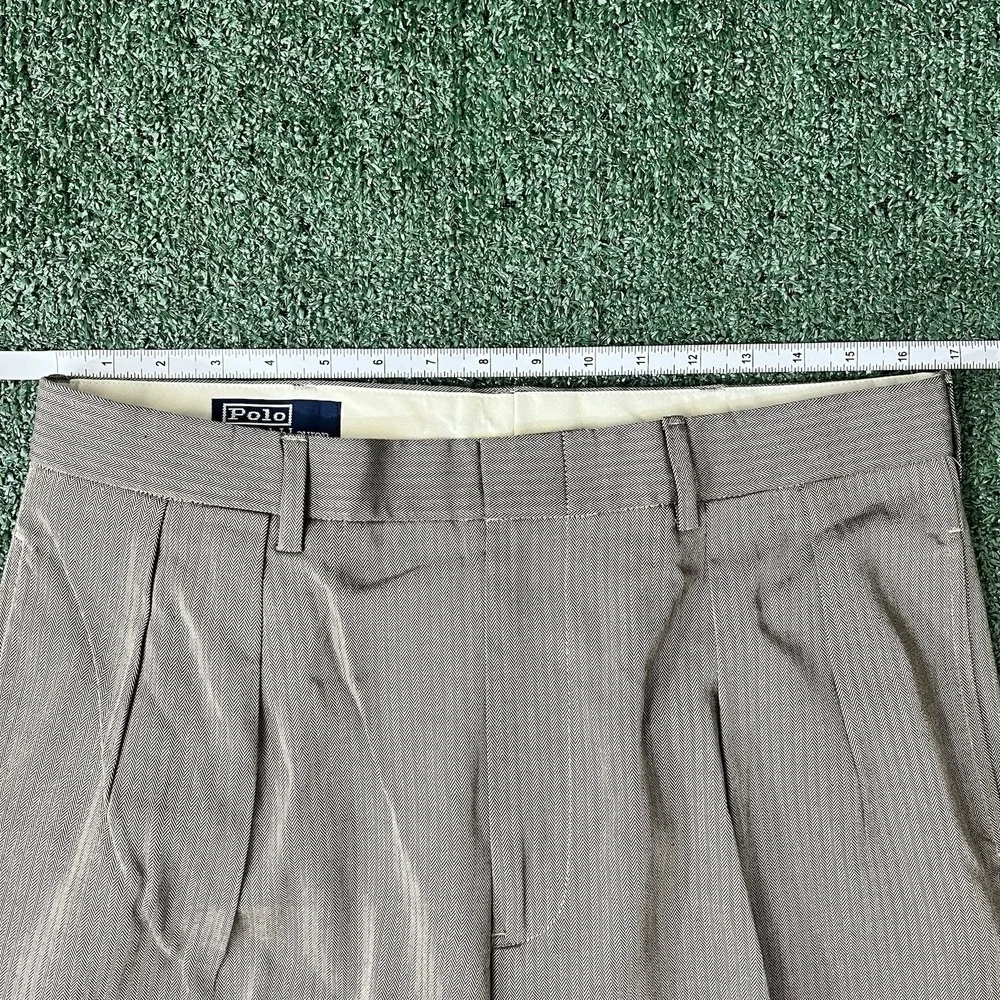 Vintage Polo Ralph Lauren Men's Houndstooth Double Pleated Dress Pants 34x30